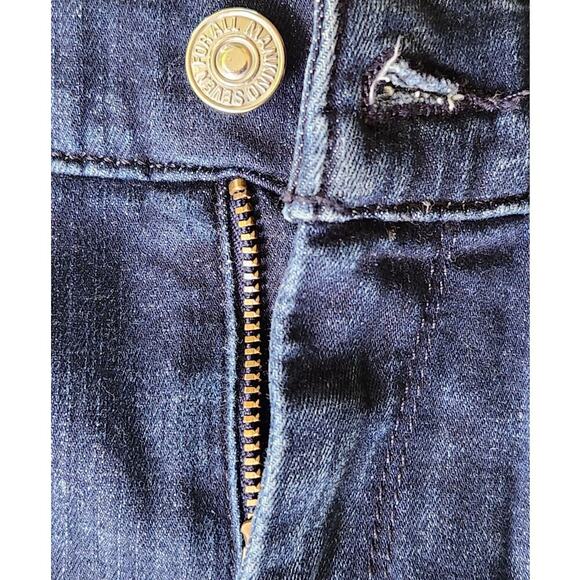 7 For All Mankind Womens Sz 24" High Waist Ankle Skinny Jeans Red Striped Sides - Picture 6 of 9